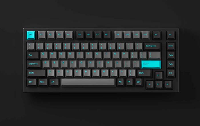 TNC Store Bàn phím cơ MonsGeek MG75 Black Cyan